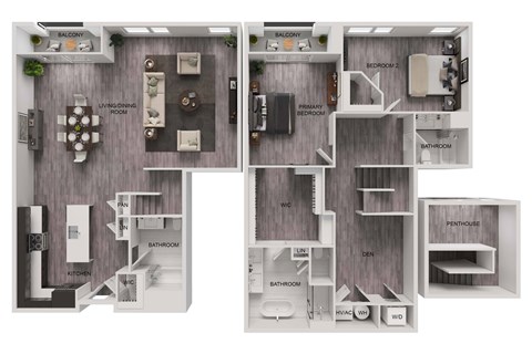 F-2 Floor Plan at The Franklin at Westfield, Westfield New Jersey